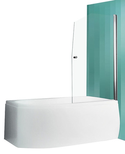 dušas siena vannai Swing, 850 mm, h=1400, briliants/caurspīdīgs stikls